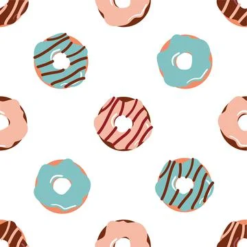 Seamless pattern with donuts Stock Illustration