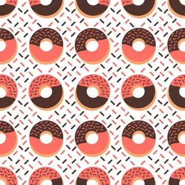Seamless pattern of donuts Illustrazione stock