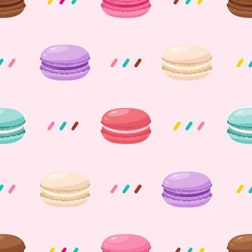 Seamless pattern of donuts with multicolored glaze. Stock Illustration