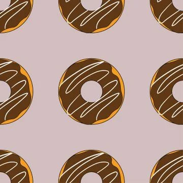 Seamless pattern with donuts. Template for background, banner, card, poster 스톡 일러스트