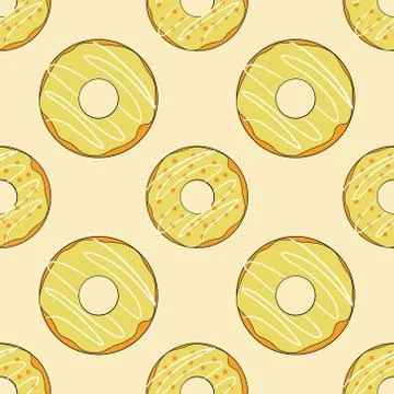 Seamless pattern with donuts. Template for background, banner, card, poster 스톡 일러스트