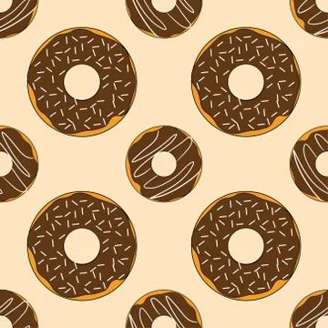 Seamless pattern with donuts. Template for background, banner, card, poster 스톡 일러스트