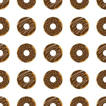 Seamless pattern with donuts. Template for background, banner, card, poster Illustrazione stock