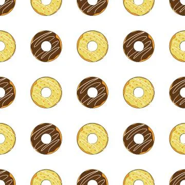 Seamless pattern with donuts. Template for background, banner, card, poster Stock Illustration