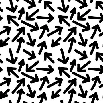 Seamless pattern doodle Arrows, random. Abstract, backdrop backdrop. Vector d Stock Illustration
