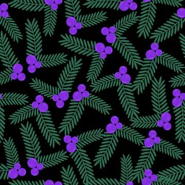 Seamless Pattern with Doodle Berry fruits Ilustración de archivo
