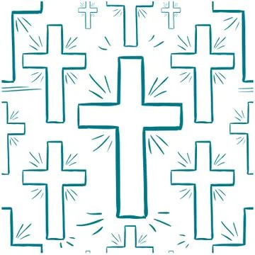 Seamless pattern doodle biscay bay crosses Stock Illustration