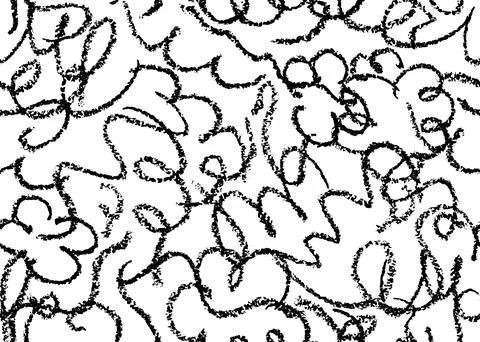 Seamless pattern with doodle chalk lines. Modern black stroke squiggle ornament Stock Illustration