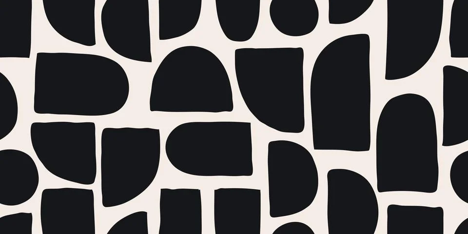 Seamless pattern Of Doodle Creative minimalist Abstract art shape and Hand .. Illustrazione stock