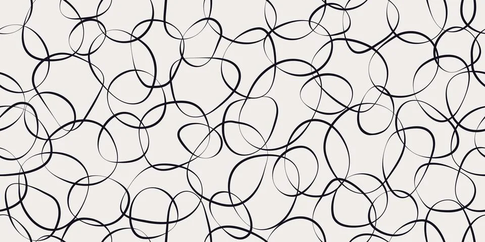 Seamless pattern Of Doodle Creative minimalist Abstract art shape and Hand .. Stock Illustration