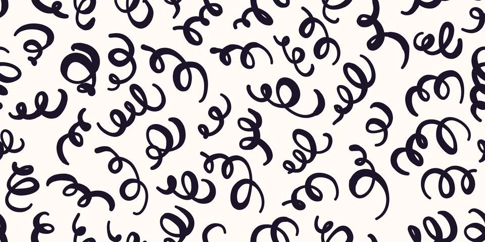 Seamless pattern Of Doodle Creative minimalist Abstract art shape and Hand .. Stock Illustration