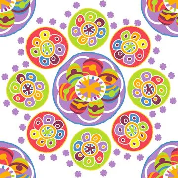 Seamless pattern doodle design of flower ornaments Illustrazione stock