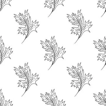 Seamless pattern with doodle fantazy leaf Stock Illustration