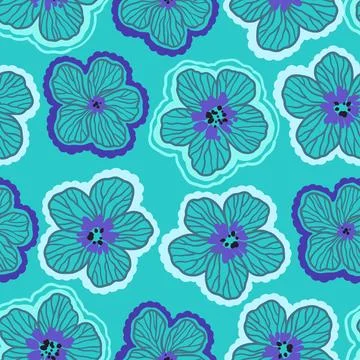Seamless pattern with doodle floral elements. Vector illustration Stock Illustration