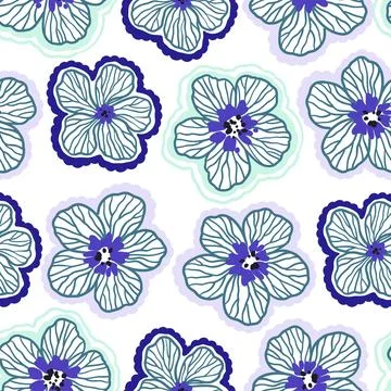 Seamless pattern with doodle floral elements. Vector illustration Illustrazione stock