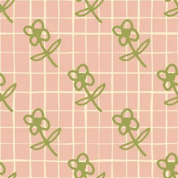 Seamless pattern with doodle flowers. Abstract floral wallpaper. Stock Illustration