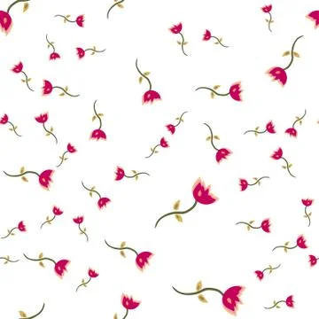 Seamless pattern of doodle flowers. Stock Illustration