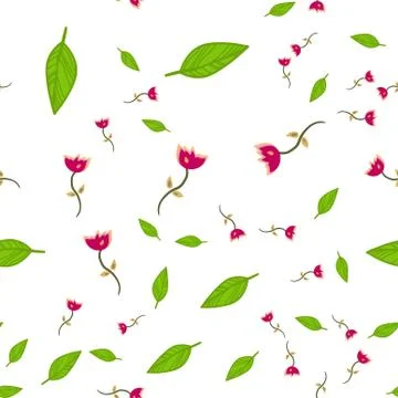 Seamless pattern of doodle flowers. Stock Illustration