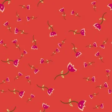 Seamless pattern of doodle flowers. Stock Illustration