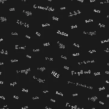 Seamless pattern doodle formulas Illustrazione stock