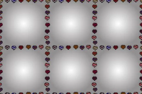 Seamless pattern. Doodle frame. Illustration in black, red and white colors. Ras 스톡 일러스트