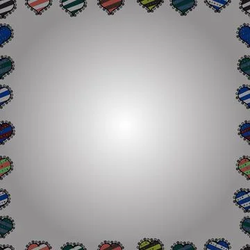 Seamless pattern. Doodle frame. Vector illustration. Illustration in black, blue Stock Illustration