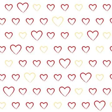 Seamless pattern with doodle hearts 스톡 일러스트