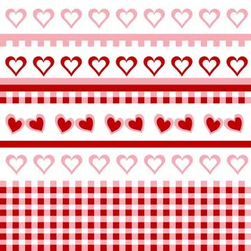 Seamless pattern with doodle hearts Stock Illustration