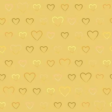 Seamless pattern with doodle hearts Stock Illustration