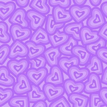 Seamless Pattern with Doodle hearts Ilustración de archivo