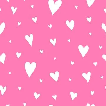 Seamless pattern with doodle hearts. Stock Illustration