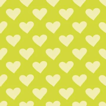 Seamless pattern doodle hearts on light green background. Symmetrical pattern Stock Illustration