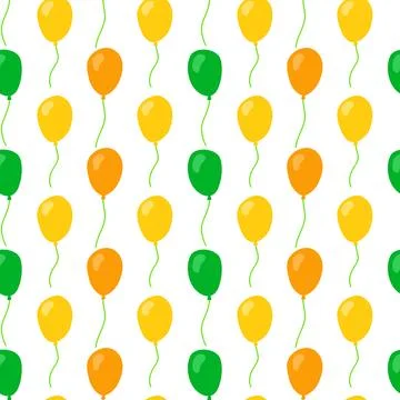 Seamless pattern with doodle helium balloons. Illustrazione stock