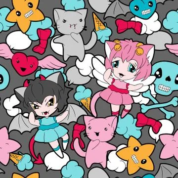 Seamless pattern with doodle Stock Illustration
