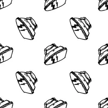 Seamless pattern doodle iron icon. Hand drawn black sketch. Sign symbol. Deco Stockillustratie