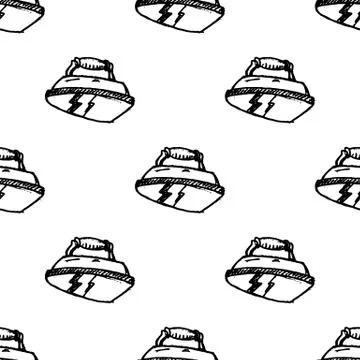 Seamless pattern doodle iron icon. Hand drawn black sketch. Sign symbol. Deco Stock Illustration