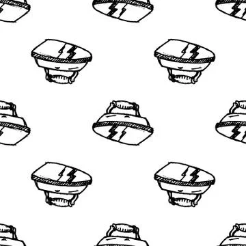 Seamless pattern doodle iron icon. Hand drawn black sketch. Sign symbol. Deco Stock Illustration