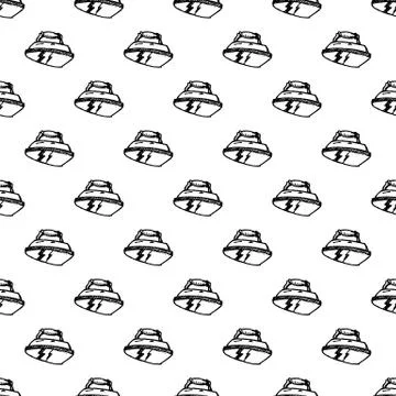 Seamless pattern doodle iron icon. Hand drawn black sketch. Sign symbol. Deco Stock Illustration
