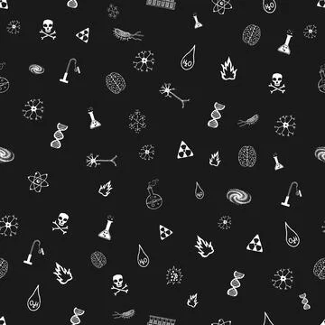 Seamless pattern doodle science Illustrazione stock