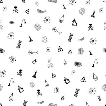Seamless pattern doodle science Stock Illustration