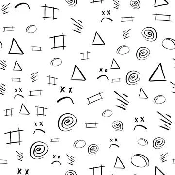 Seamless pattern doodle shapes Stock Illustration