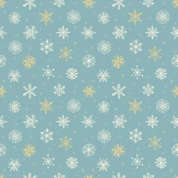 Seamless pattern with doodle snowflakes. Can be used for wallpaper, pattern Illustrazione stock