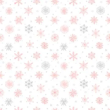 Seamless pattern with doodle snowflakes. Can be used for wallpaper, pattern Illustrazione stock