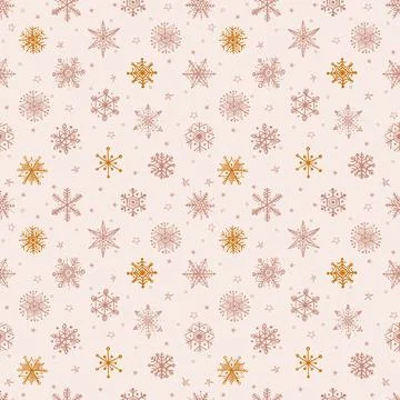 Seamless pattern with doodle snowflakes. Can be used for wallpaper, pattern Illustrazione stock