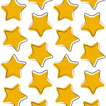 Seamless pattern with doodle star shape. Simple vector nursery fabric print t イラスト素材