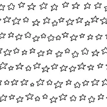 Seamless pattern with doodle stars. Stock Illustration