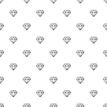 Seamless pattern with doodles of diamonds Stock Illustration