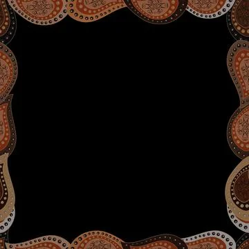 Seamless pattern. Doodles elements hand drawn frames. Vector. Picture in brown, Illustrazione stock