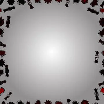 Seamless pattern. Doodles frame consists of black, brown and white border. Vecto Illustrazione stock