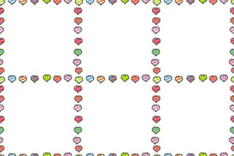 Seamless pattern. Doodles frame consists of white, pink and black border. Raster Stock Illustration